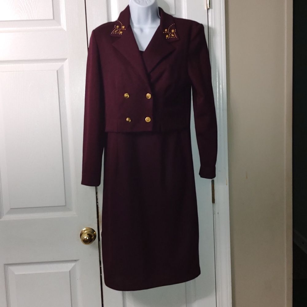 Tina Barrie  burgundy  dress Sz 8